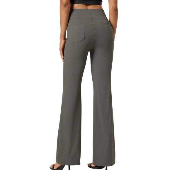 HALARA Flex High Waist Flare Work Pants Taupe Gray Sizes‎ S NWT - Picture 2 of 10